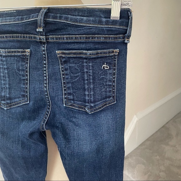 Rag & Bone Denim Mid Rise Skinny Leg Woodford Wash Denim Jeans Size 24 W1502K520 - Picture 6 of 9